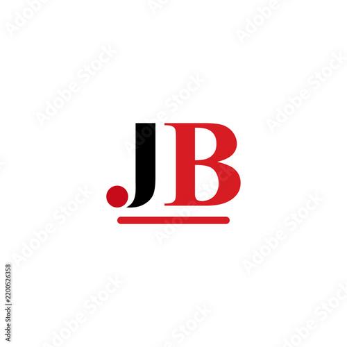 Letter JB Monogram Logo with Underline and Dot