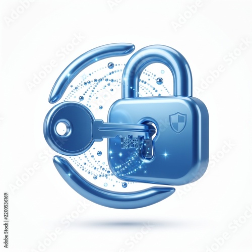 3D password security icon featuring a password key