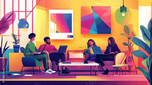 A multicultural team collaborating on a remote project, each working from different countries and bringing unique perspectives.