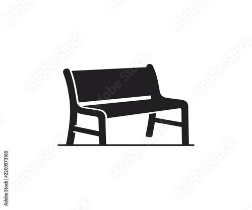 Park bench vector icon outdoor seating garden furniture