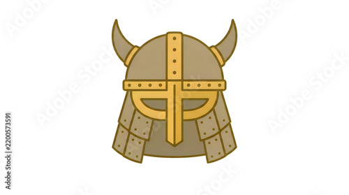 Viking Style Helmet Illustration Isolated On Transparent Background transparent background