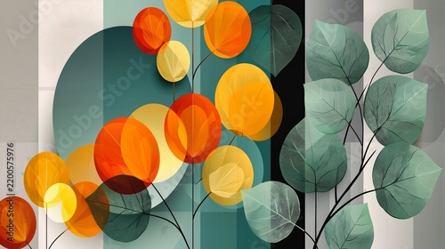 Layered Coral Botanical Floral Composition Suggesting Joy Creativity