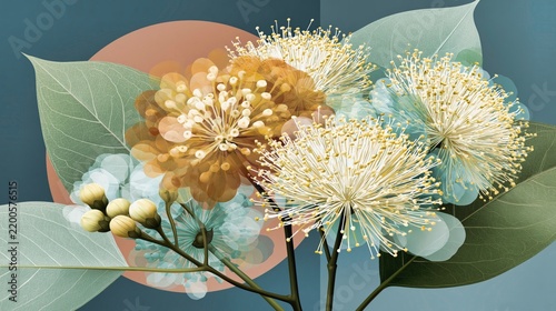 Artistic Sage Abstract Floral Arrangement Suggesting Serenity Creativity