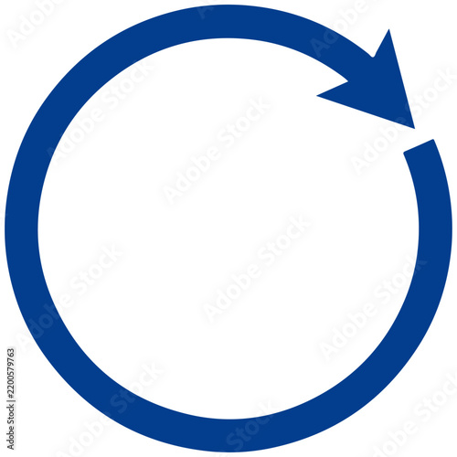 Blue Circular Refresh Arrow Icon Symbol Isolated On White Background