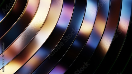 Tapety artystyczne Dark glass background with sweeping gradient reflection bands