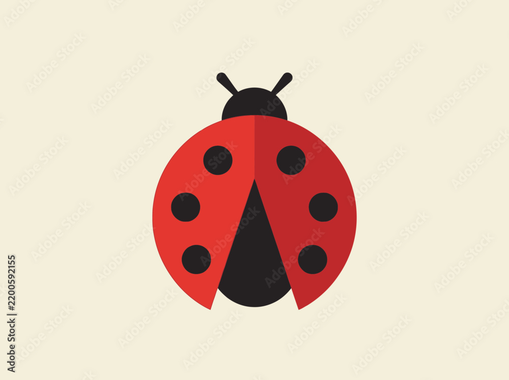 Obraz premium Cute Ladybug Illustration Isolated on Transparent Background Red Insect with Black Spots