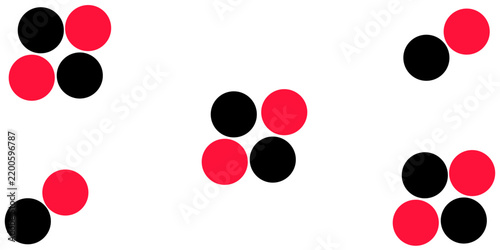 Abstract red circles on a black surface. Suitable for graphic design projects. Abstract red black brush stroke wallpaper. Colorful paper confetti scattered on white background.