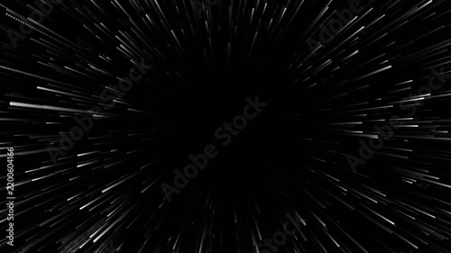 Abstract Space Warp Background with Hyperspace Light Streaks.