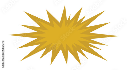 Golden comic book explosion shape