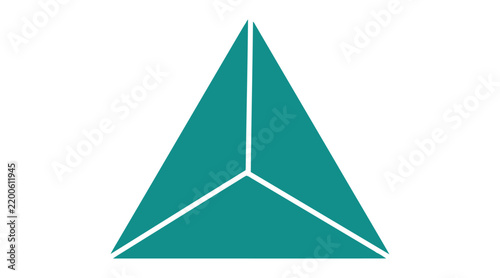 Abstract geometric triangle shape with three internal segments
