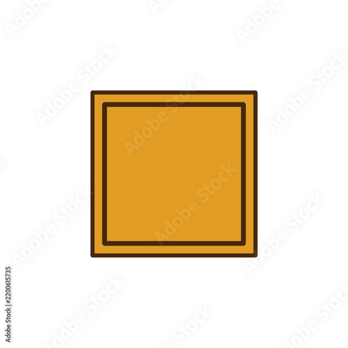 Simple yellow square frame icon with dark border on white background
