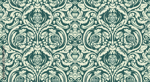 Seamless Luxury Floral Damask Vector Background For Fashion Textile Applications