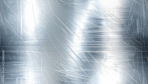 Polished Silver Metal Sheet With Scratched
