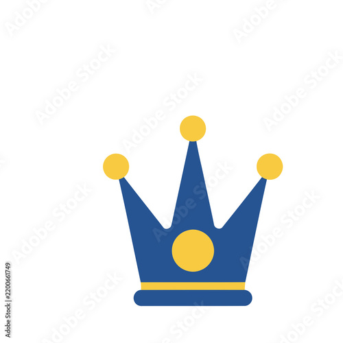 Bild auf Leinwand Blue and yellow crown icon