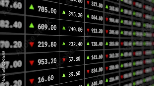 Stock market fluctuations 3D animation for financial analysis