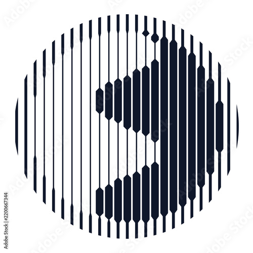 Canvastavla Abstract geometric line art sphere shape isolated on transparent background