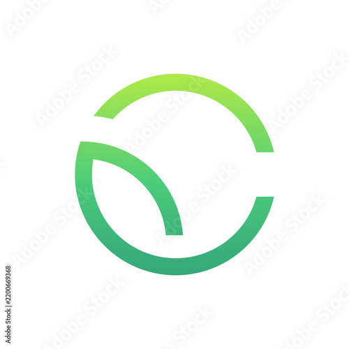 Letter C leaf modern minimalist logo