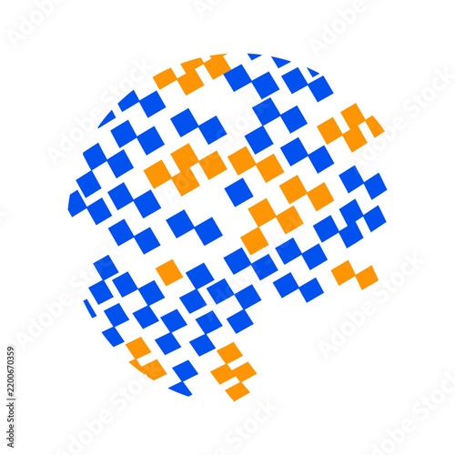 Abstract Digital Pixel Globe Concept