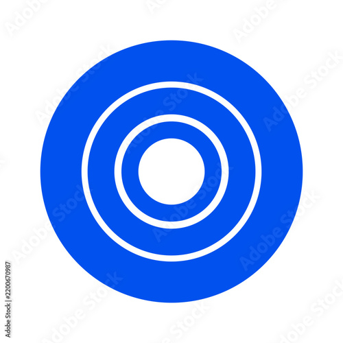 Blue Concentric Rings Graphic Symbol