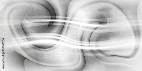 Quadro su tela Abstract organic gray shapes with flowing white lines create harmonious modern background design