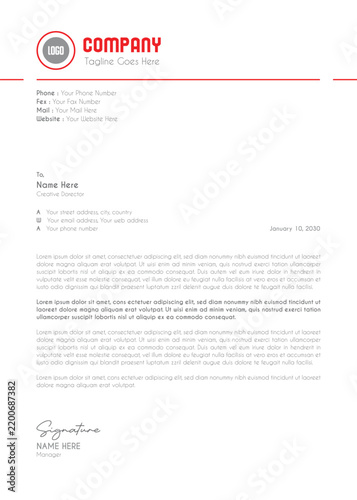 Modern Corporate Geometric Business Letterhead Template With Minimal Circle Elements Professional A4 Stationery Design Clean Branding Identity Layout For Company Office Documentation