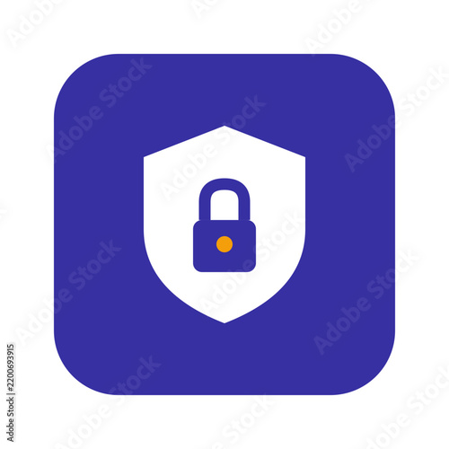 Security shield icon isolated on transparent background, vector lock symbol for data protection and cybersecurity