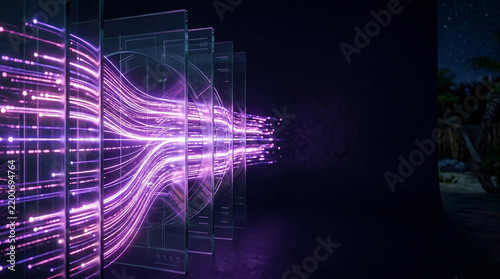 Obraz na płótnie Abstract Tech Data Stream Background