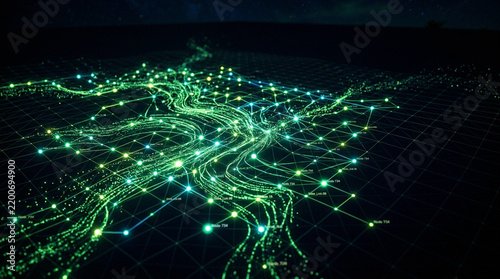 Obraz na płótnie Abstract Network Data Grid