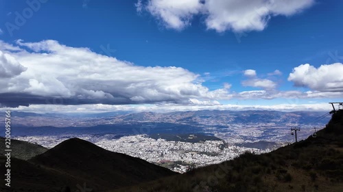 Mountain landscape under cloudy skies in Ecuador