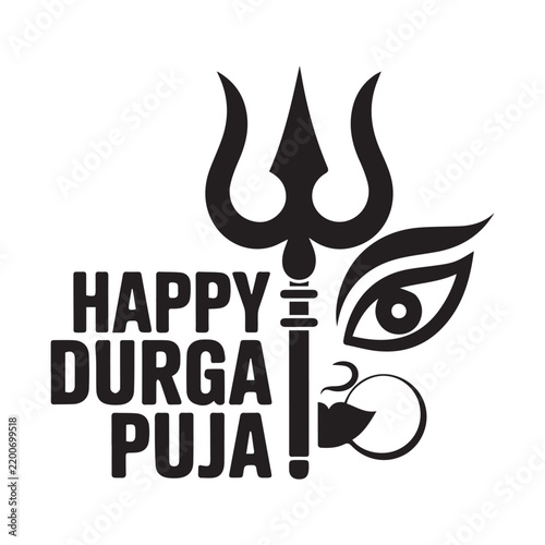 Maa Durga Face with Trishul Vector Illustration for Navratri Festival