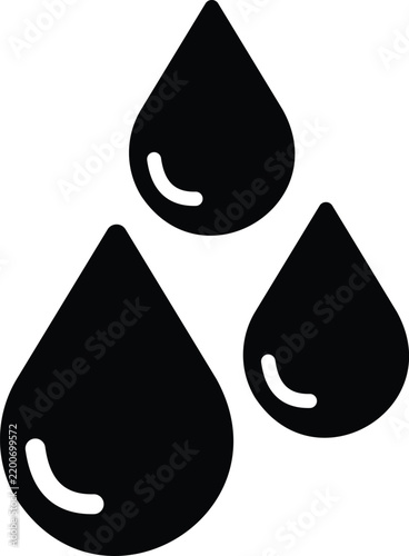 Water Drop Silhouette Vector Icon Set for Rain and Liquid Concept