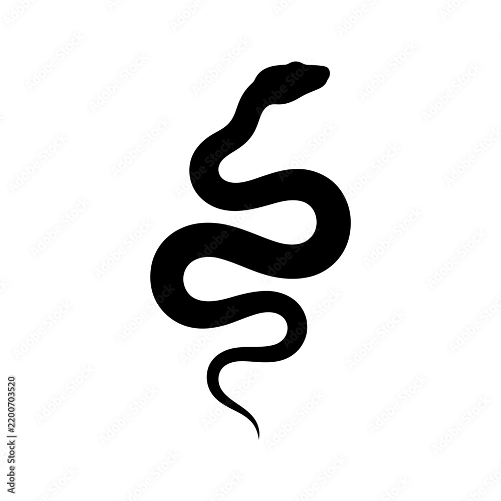 Fototapeta premium Black Snake Vector Illustration Design