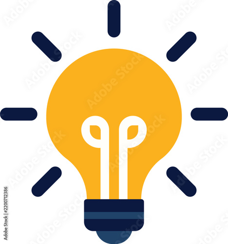 Light Bulb Idea Icon, Innovation and Creativity Flat Vector