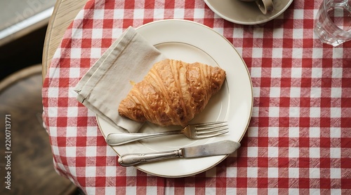 croissant in plate on table