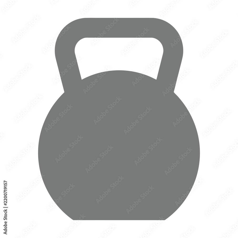 Fototapeta premium Grey kettlebell weight for fitness and exercise routine at gym