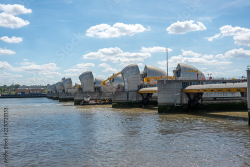 Thames Barrier Piers with Raised Gates 