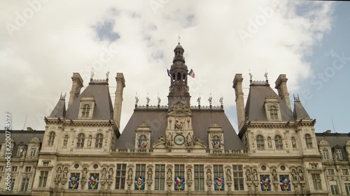 Hotel de Ville Facade in Paris, France
