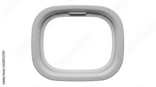 3d render of a modern airplane window interior frame isolated on transparent background