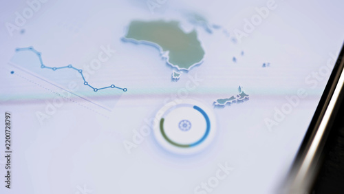 Konstfotografi Australia and New Zealand beside line graph