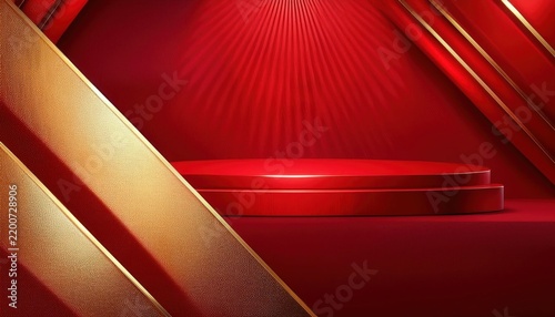 Red and Gold Award Background with Modern Luxury and Premium Design Template