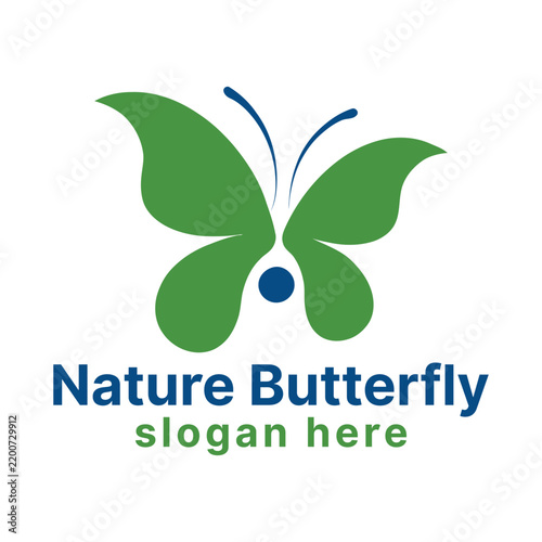Nature Butterfly logo silhouette vector line art logo design
