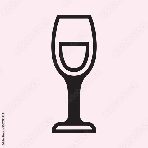 Minimalist Christmas Champagne Glass Icon for Holiday Celebration