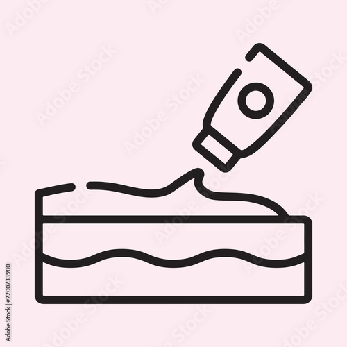 Skin Cream Application Line Icon
