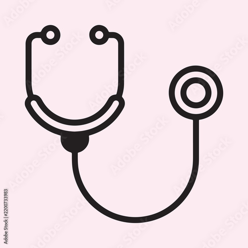 Stethoscope medical diagnostic tool flat icon
