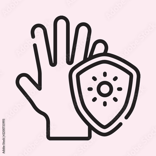 Hand and Shield Protection Icon