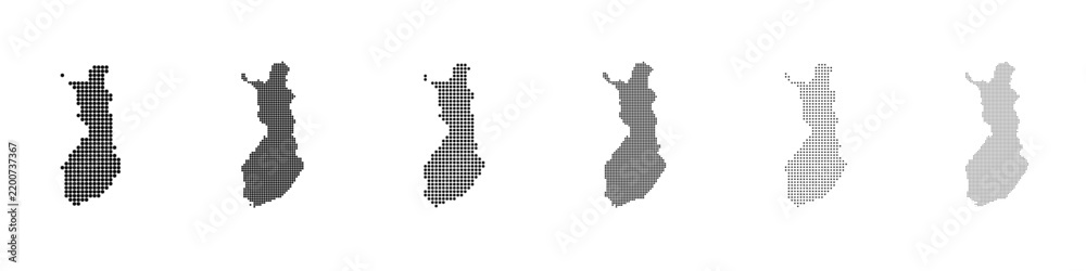 Obraz premium Dot mosaic Finland outline map set