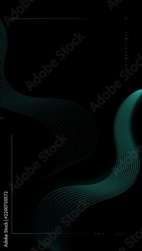 Minimalist dark background with soft waves and subtle digital interface elements. Premium design for technology, innovation or sci-fi projects.