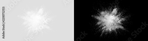 Bild auf Leinwand White powder splash and snow burst isolated on transparent background