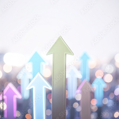 upward arrows background represents growth, progress, and bullish market movement, growing up arrows concept vector stock illustration