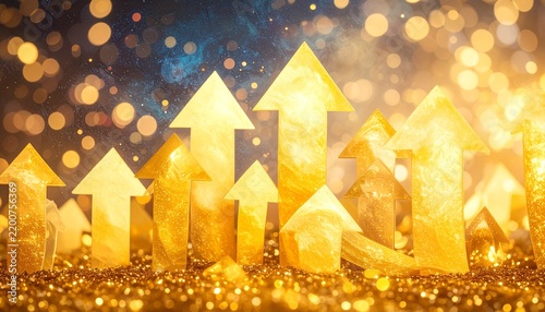 upward arrows background represents growth, progress, and bullish market movement, growing up arrows concept vector stock illustration